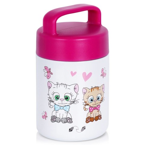 Termos obiadowy stalowy na obiad dla dzieci KOTEK 450 ml ORION 128506