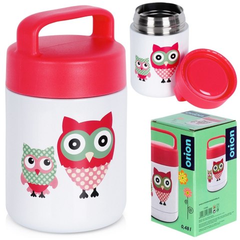 Termos obiadowy stalowy na obiad dla dzieci SOWA 450 ml ORION 125885
