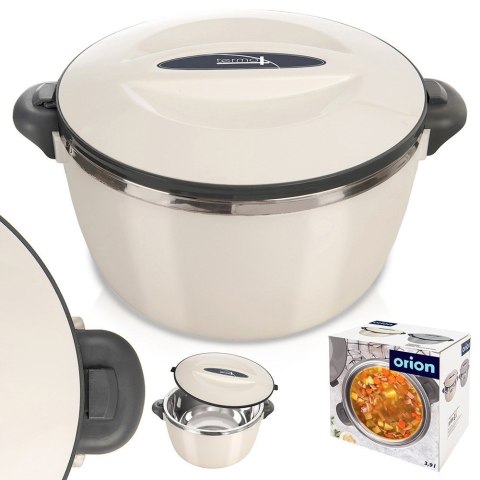 Termos obiadowy stalowy termomisa na zupę lody duży kremowy TERMO 3,5L ORION 128523