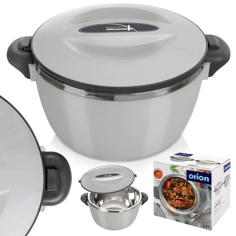 Termos obiadowy stalowy termomisa na zupę lody duży szary TERMO 2L ORION 128522