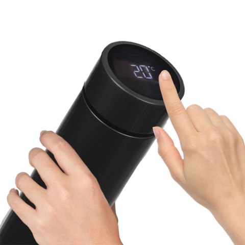 Termos z termometrem inteligentny stalowy czarny 450 ml ORION 128502