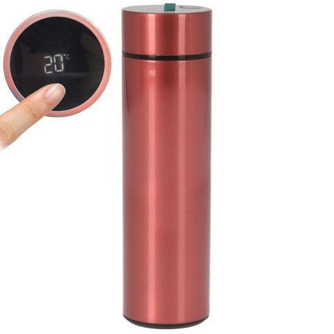Termos z termometrem inteligentny stalowy czerwony 450 ml ORION 128500