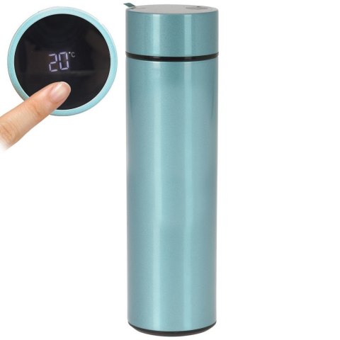 Termos z termometrem inteligentny stalowy niebieski 450 ml ORION 128501