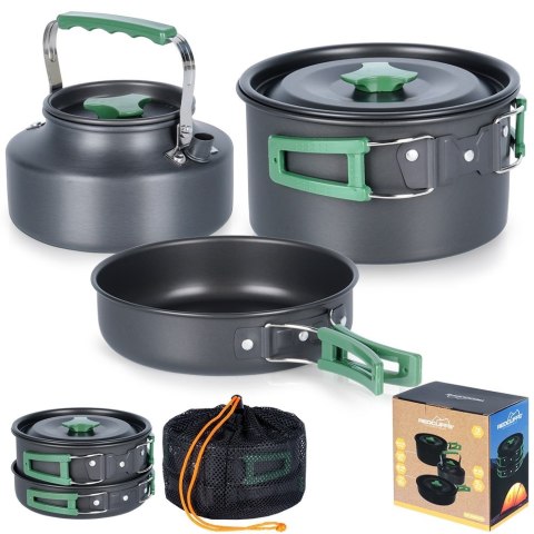 Zestaw naczyń turystycznych naczynia kempingowe turystyczne 750/900ml / 1.65L 3-ele REDCLIFFS 229143