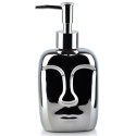 Dozownik ceramiczny do mydła płynu do naczyń na mydło srebrny twarz VILDE 530724