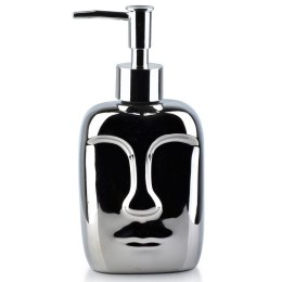 Dozownik ceramiczny do mydła płynu do naczyń na mydło srebrny twarz VILDE 530724