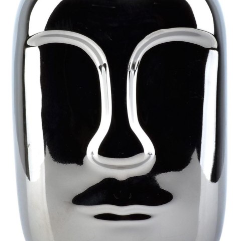 Dozownik ceramiczny do mydła płynu do naczyń na mydło srebrny twarz VILDE 530724