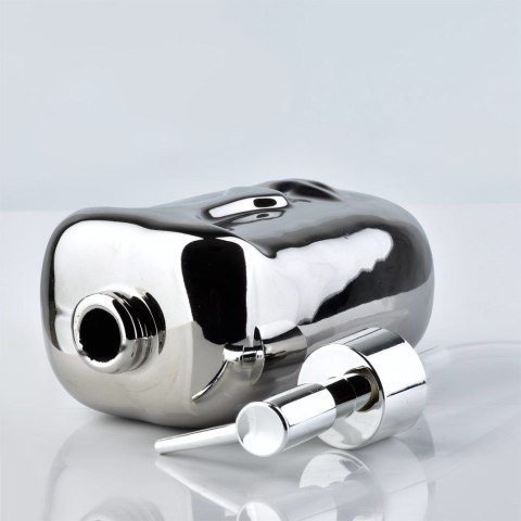 Dozownik ceramiczny do mydła płynu do naczyń na mydło srebrny twarz VILDE 530724