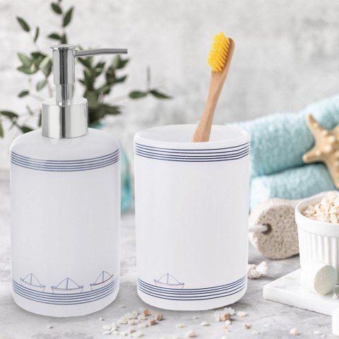 Dozownik do mydła płynu do naczyń na mydło ceramiczny biały 330ml ORION 530783