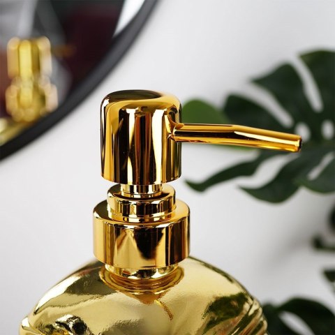 Dozownik do mydła płynu do naczyń zlewozmywaka na mydło szklany złoty 450ml VILDE 569395