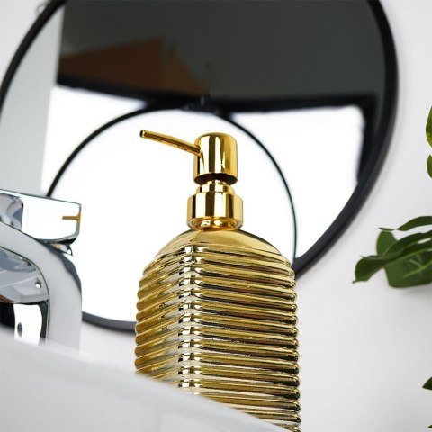 Dozownik do mydła płynu do naczyń zlewozmywaka na mydło szklany złoty 450ml VILDE 569395