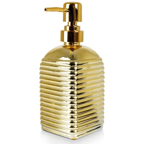 Dozownik do mydła płynu do naczyń zlewozmywaka na mydło szklany złoty 450ml VILDE 569395
