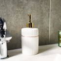 Dozownik do mydła płynu naczyń na mydło ceramiczny biały GOLD 400ml VILDE 569346-B