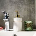 Dozownik do mydła płynu naczyń na mydło ceramiczny biały GOLD 400ml VILDE 569346-B
