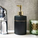 Dozownik do mydła płynu naczyń na mydło ceramiczny czarny GOLD 400ml VILDE 569346-C