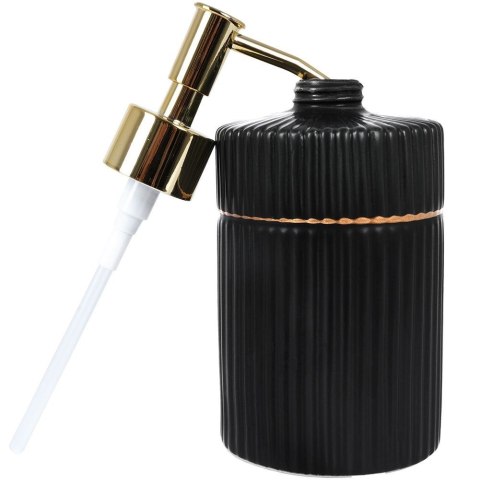 Dozownik do mydła płynu naczyń na mydło ceramiczny czarny GOLD 400ml VILDE 569346-C