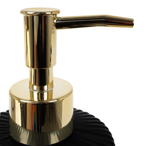Dozownik do mydła płynu naczyń na mydło ceramiczny czarny GOLD 400ml VILDE 569346-C