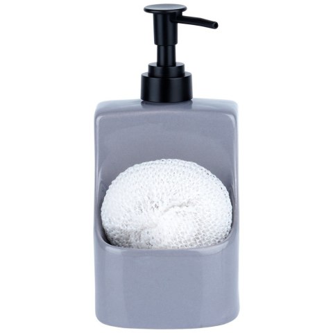 Dozownik do płynu do naczyń z pojemnikiem i gąbką szary 400ml VILDE 568008