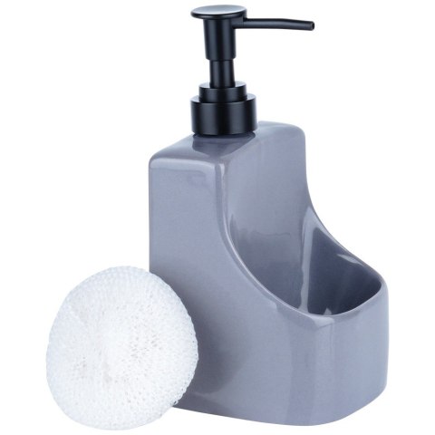 Dozownik do płynu do naczyń z pojemnikiem i gąbką szary 400ml VILDE 568008