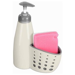 Dozownik płynu do naczyń z pojemnikiem na gąbkę beżowy 370ml ORION 530758-BE