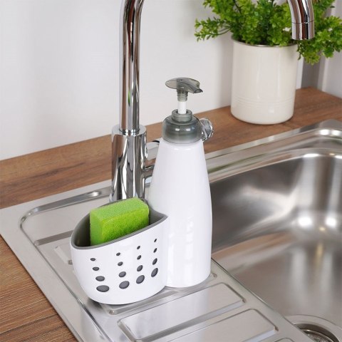 Dozownik płynu do naczyń z pojemnikiem na gąbkę biały 370ml ALPINA 569050