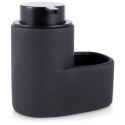 Dozownik płynu do naczyń z pojemnikiem na gąbkę ceramiczny czarny 350ml HIT 569543