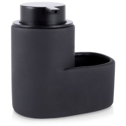 Dozownik płynu do naczyń z pojemnikiem na gąbkę ceramiczny czarny 350ml HIT 569543