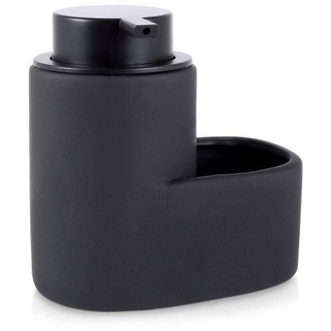 Dozownik płynu do naczyń z pojemnikiem na gąbkę ceramiczny czarny 350ml HIT 569543