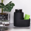 Dozownik płynu do naczyń z pojemnikiem na gąbkę ceramiczny czarny 350ml HIT 569543