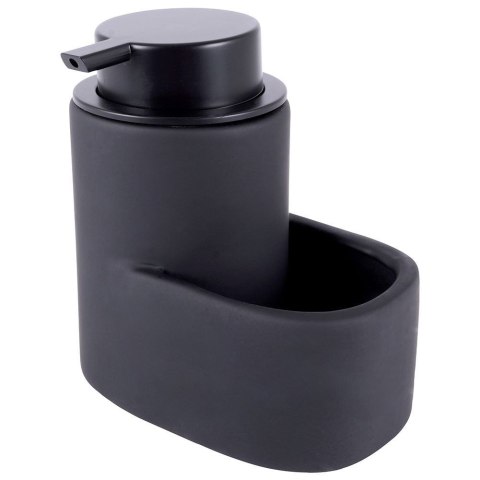 Dozownik płynu do naczyń z pojemnikiem na gąbkę ceramiczny czarny 350ml HIT 569543