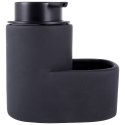 Dozownik płynu do naczyń z pojemnikiem na gąbkę ceramiczny czarny 350ml HIT 569543