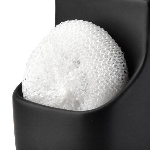 Dozownik płynu do naczyń z pojemnikiem na gąbkę ceramiczny czarny 350ml VILDE 530719