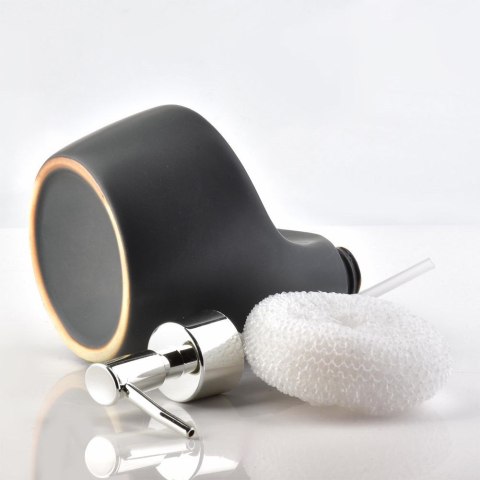 Dozownik płynu do naczyń z pojemnikiem na gąbkę ceramiczny szary 360ml VILDE 530723