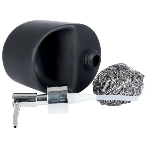 Dozownik płynu do naczyń z pojemnikiem na gąbkę czarny matowy 300ml VILDE 569392