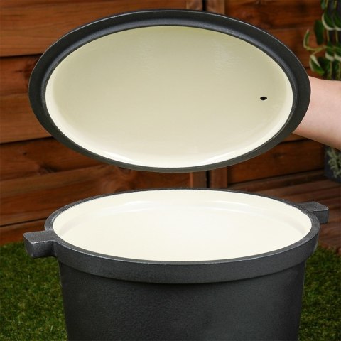 Kociołek żeliwny emaliowany na nóżkach z pokrywką CAST LINE 10L VILDE 199052