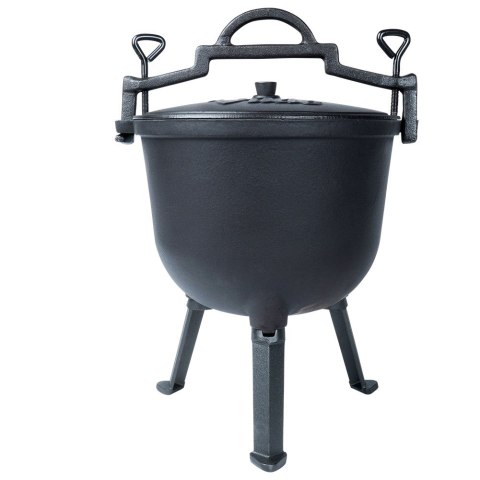 Kociołek żeliwny na ognisko na nóżkach z pokrywką CAST LINE 10L VILDE 199053