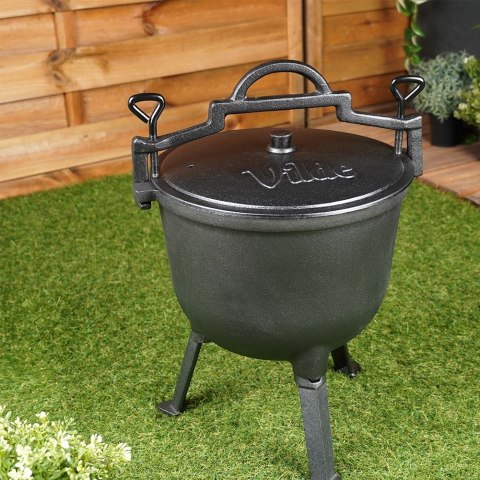 Kociołek żeliwny na ognisko na nóżkach z pokrywką CAST LINE 10L VILDE 199053