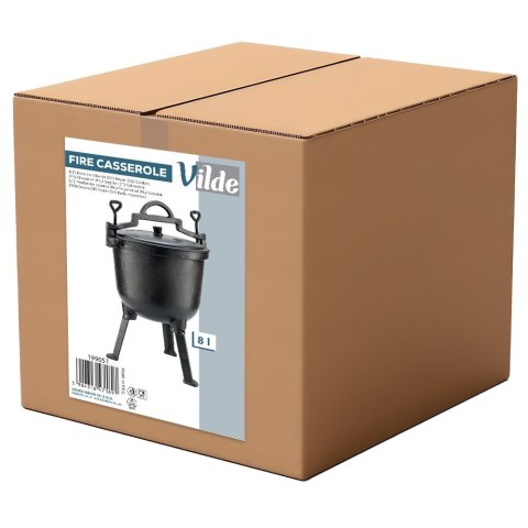 Kociołek żeliwny na ognisko na nóżkach z pokrywką CAST LINE 8L VILDE 199051