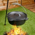 Kociołek żeliwny z pokrywką myśliwski garnek na ognisko 20cm 1.6L VAGGAN 489237