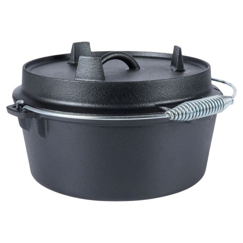 Kociołek żeliwny z pokrywką myśliwski garnek na ognisko 20cm 1.6L VAGGAN 489237