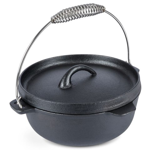 Kociołek żeliwny z pokrywką myśliwski garnek na ognisko 25cm 3.5L VAGGAN 489238