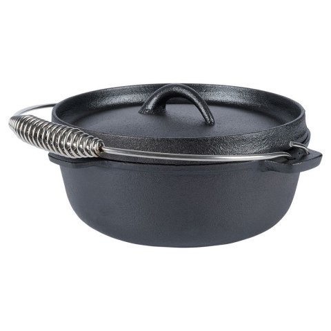 Kociołek żeliwny z pokrywką myśliwski garnek na ognisko 25cm 3.5L VAGGAN 489238