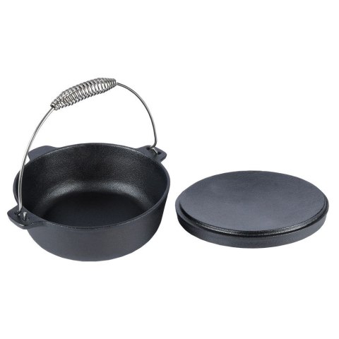 Kociołek żeliwny z pokrywką myśliwski garnek na ognisko 25cm 3.5L VAGGAN 489238