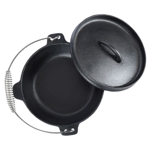 Kociołek żeliwny z pokrywką myśliwski garnek na ognisko 25cm 3.5L VAGGAN 489238