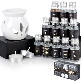Kominek zapachowy ceramiczny + olejki eteryczne zapachowe zestaw 15-ele VILDE 779088