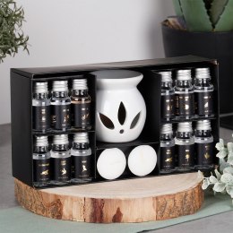 Kominek zapachowy ceramiczny + olejki eteryczne zapachowe zestaw 15-ele VILDE 779088