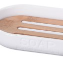 Mydelniczka bambusowa biała podstawka na mydło do mydła 13x8cm VILDE 532104