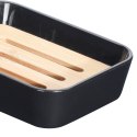 Mydelniczka bambusowa czarna podstawka na mydło do mydła 12x9cm VILDE 532106