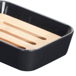 Mydelniczka bambusowa czarna podstawka na mydło do mydła 12x9cm VILDE 532106