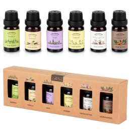 Olejki zapachowe eteryczne do kominka dyfuzora 10 ml zestaw 6 sztuk VILDE 779089